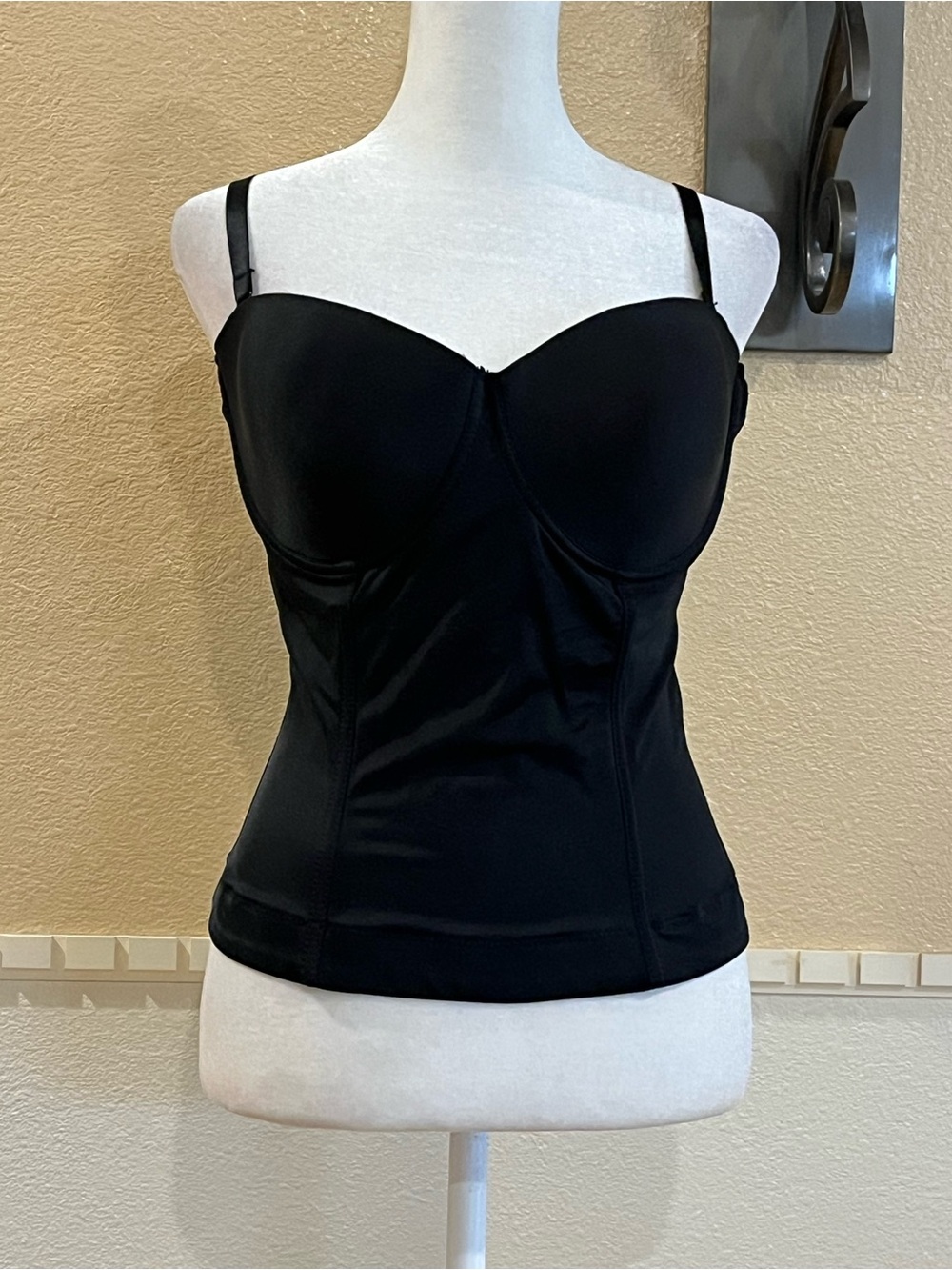 Nicole Miller body shaper corset bustier. Padded bra, vertical wiring. Black 38C - Picture 2 of 14
